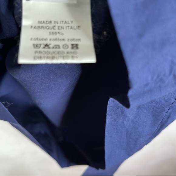 Ottod'ame Blue Cotton Tie Sleeve Blue Off The Shoulder Dress Women's Size US 2 - Picture 10 of 11